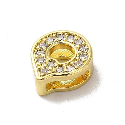 Brass Micro Pave Cubic Zirconia Beads KK-H487-25G-17-1