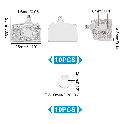 DIY Blank Dome Pendant Making Kit DIY-UN0004-16-1