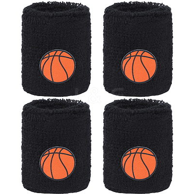 Acrylic Fiber Basketball Pattern Wrist Strap AJEW-WH20006-254-1