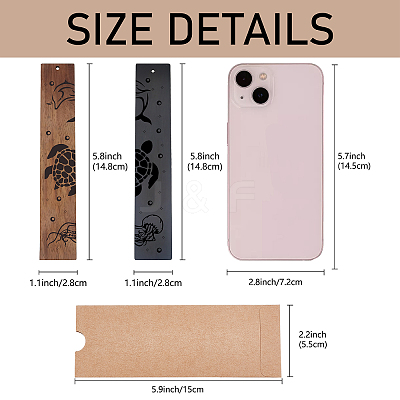 1 set Wood Bookmarks Set AJEW-CP0001-78B-1