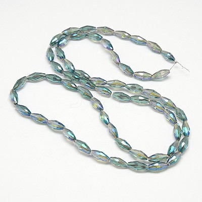 Electroplate Crystal Glass Rice Beads Strands X-EGLA-F042-A13-1