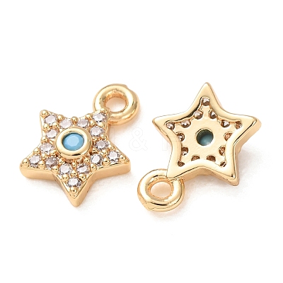 Brass Micro Pave Cubic Zirconia Charms CU-K002-01A-01-1