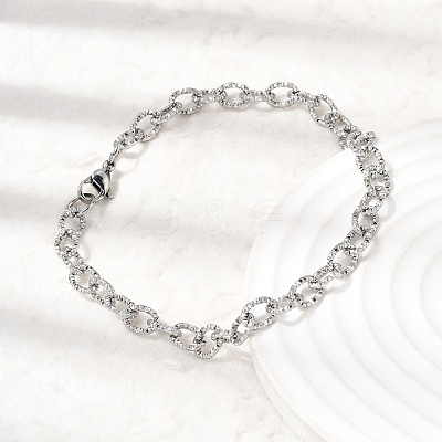 201 Stainless Steel Cable Chain Bracelets STAS-T077-15P-1