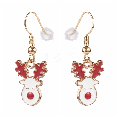 Christmas Theme Alloy Enamel Dangle Earrings Sets EJEW-JE04512-1