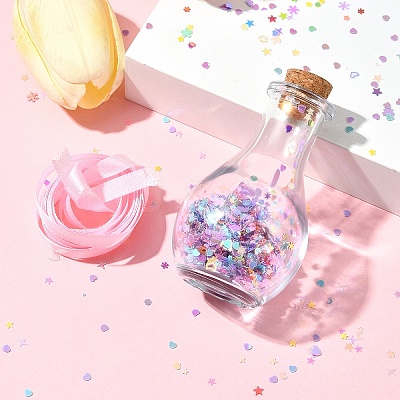 Star Heart PVC Plastic Paillette/Sequins Beads Wish Bottle DIY Making Kits DIY-FS0007-59-1