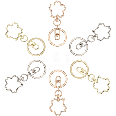 18Pcs 3 Colors Alloy Keychain Clasps KEYC-SC0001-73-1