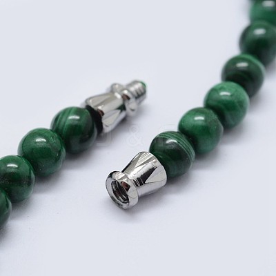 Natural Malachite Graduated Beaded Necklaces NJEW-F218-01B-1