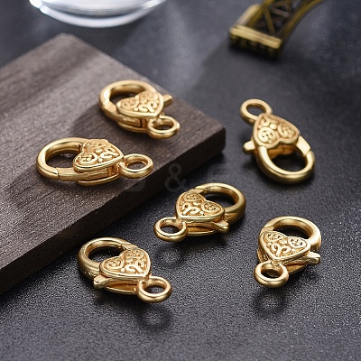 Tibetan Style Heart Lobster Claw Clasps LS-LF014Y-MG-NR-1