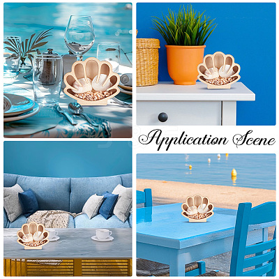 Shell Shaped Wooden Sea Shell Storage Display Cases with Visible Window ODIS-WH20012-01-1