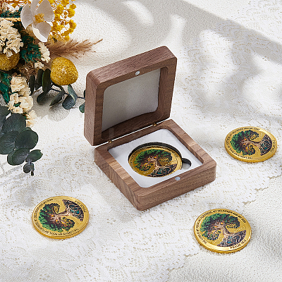 Wooden Badge Packing Magnetic Boxes CON-WH0085-229B-1