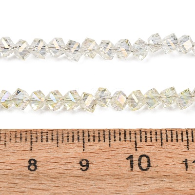 Electroplate Transparent Glass Beads Strands GL-CBA7A17-01A-12-1