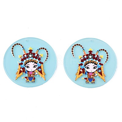 Translucent Cellulose Acetate(Resin) Pendants KY-T040-23-1
