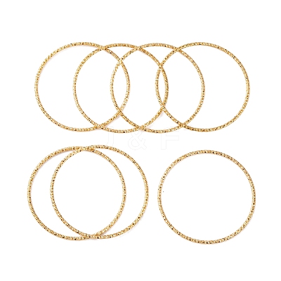7Pcs PVD Vacuum Plating 304 Stainless Steel Textured Bangles Set for Women BJEW-A011-12A-G-1