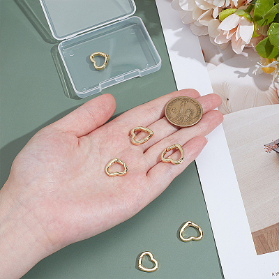 6Pcs 3 Styles Rack Plating Brass Spring Gate Rings KK-PH0013-94-1