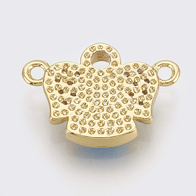 Brass Micro Pave Cubic Zirconia Links ZIRC-Q018-062G-1