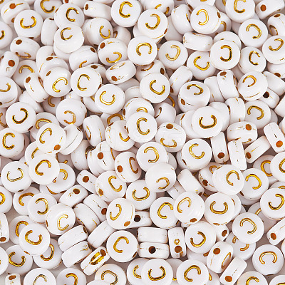 500Pcs Plating Acrylic Beads PACR-TADJ0001-01C-1