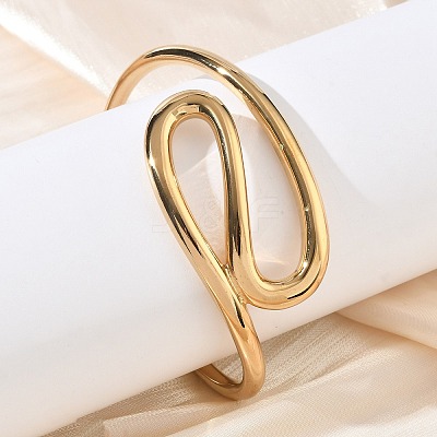 304 Stainless Steel Cuff Bangles for Women BJEW-F540-01G-1