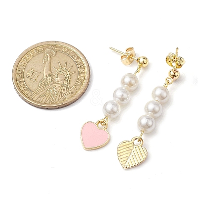 Shell Pearl Dangle Earrings EJEW-JE05801-1