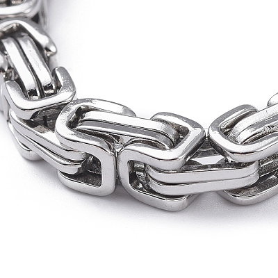 Tarnish Resistant Unisex 201 Stainless Steel Byzantine Chain Bracelets BJEW-L637-34B-P-1