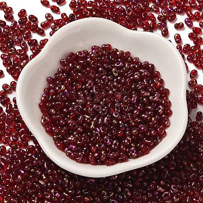 Spray Painted Glass Seed Beads SEED-F005-11A-03-1