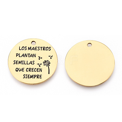 201 Stainless Steel Pendants STAS-T064-37G-34-1