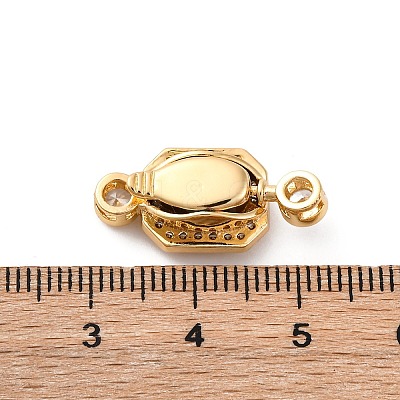 Brass Micro Pave Cubic Zirconia Box Clasps KK-P291-32G-1