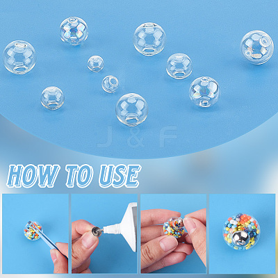 138Pcs 9 Styles Round Mechanized Blown Glass Globe Ball Bottles BLOW-FI0001-01-1