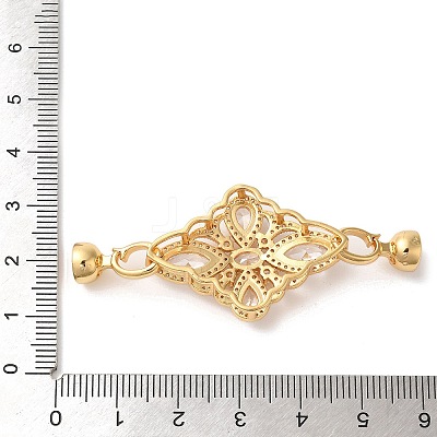 Brass Micro Pave Clear Cubic Zirconia Fold Over Clasps KK-A227-03G-1