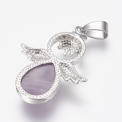 Natural Amethyst Pendants X-G-G651-A11-1