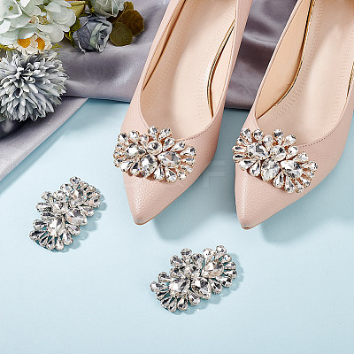 4Pcs 2 Colors Detachable Flower Shoe Decoration AJEW-GO0001-95-1