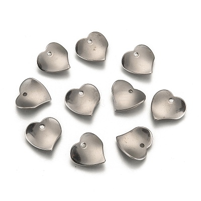 Tarnish Resistant 304 Stainless Steel Heart Charms X-STAS-M004-02-1
