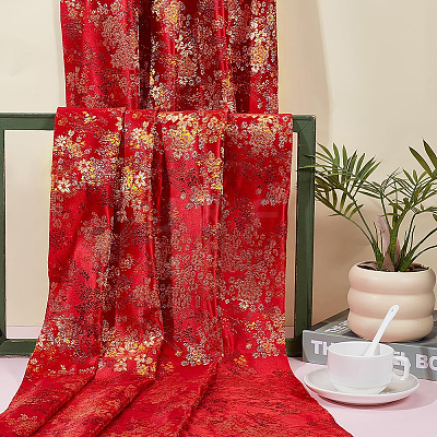 Flower Pattern Polyester Fabric DIY-WH0504-904A-1