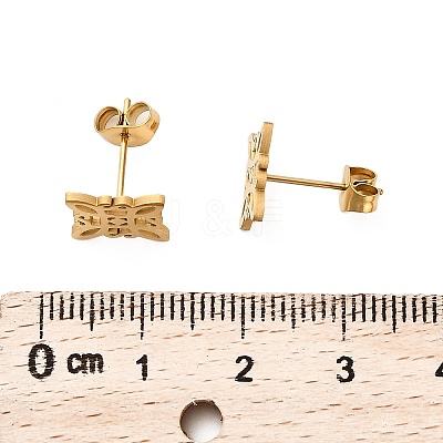 304 Stainless Steel Stud Earrings EJEW-M098-01B-G-1