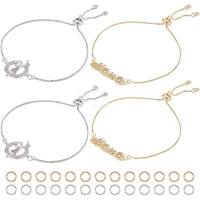 12Pcs 4 Colors Half Finished Rack Plating Brass Chain Bracelets KK-NB0002-71-1