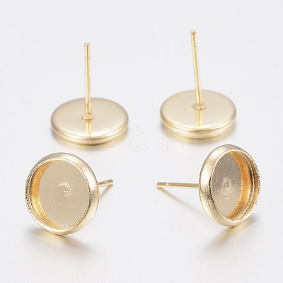 304 Stainless Steel Stud Earring Settings STAS-H436-20B-1