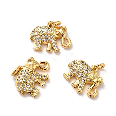 Rack Plating Brass Micro Pave Cubic Zirconia Pendants KK-I688-14G-1