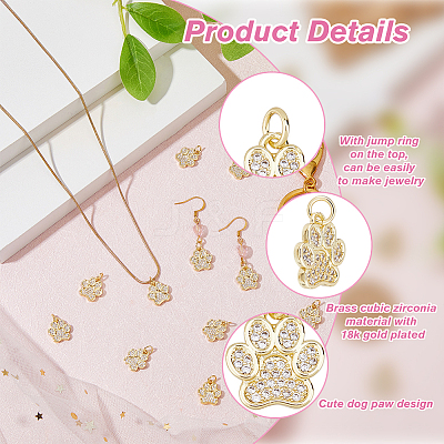 12Pcs Rack Plating Brass Micro Pave Cubic Zirconia Charms ZIRC-HS0001-14-1