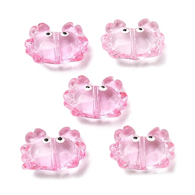 Transparent Glass Enamel Beads LAMP-V001-08-1