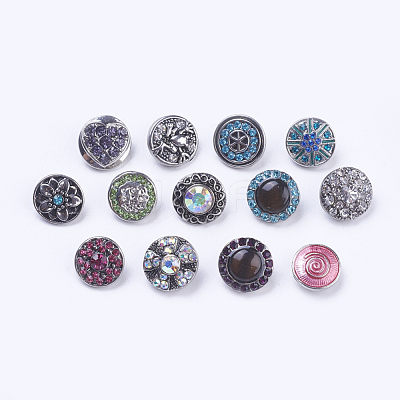 Mixed Styles Zinc Alloy Jewelry Snap Buttons X-SNAP-O023-M-NR-1