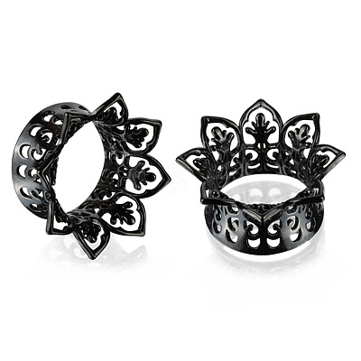 Hollow Out Flower Brass Alloy Ear Tunnels FS-WG7C815-01-1