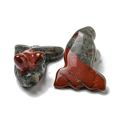 Natural Bloodstone Carved Healing Goldfish Figurines DJEW-D012-08I-1