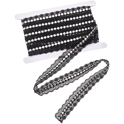 Polyester Lace Rivets Ribbon OCOR-GF0006-09B-1