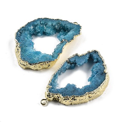 Dyed Nuggets Natural Druzy Geode Agate Big Pendants G-M287-10-1
