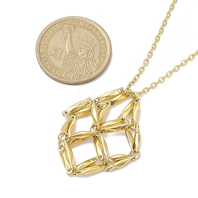 3 Pcs Crystal Stone Cage Pendant Necklaces NJEW-JN04751-02-1
