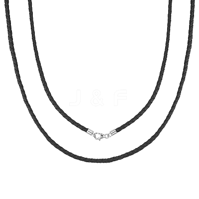 2Pcs Braided Round Leather Cord Necklace Making NJEW-BBC0001-19B-01-1