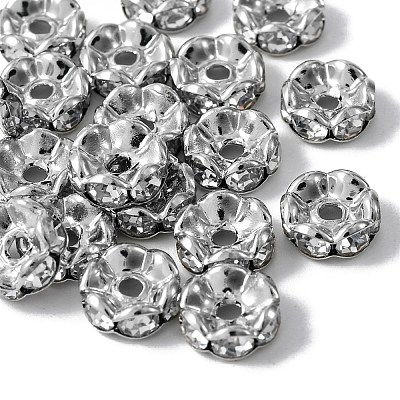 Brass Rhinestone Spacer Beads RB-YW0001-05D-01P-1