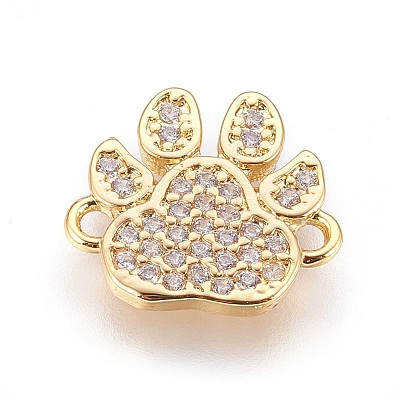 Brass Micro Pave Cubic Zirconia Links X-ZIRC-F088-028G-1
