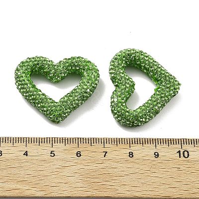 Heart Shape Polymer Clay Rhinestone Beads CLAY-NH0001-09A-08-1