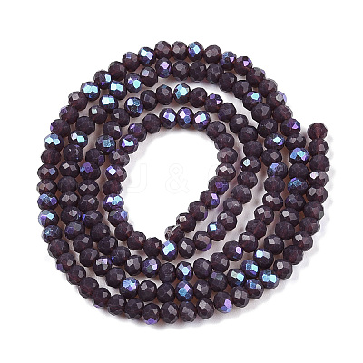 Electroplate Opaque Solid Color Glass Beads Strands EGLA-A044-P2mm-L11-1