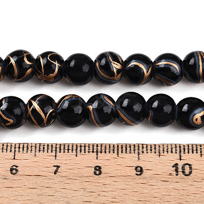 Baking Paint Glass Beads X1-DGLA-N010-8mm-10-1